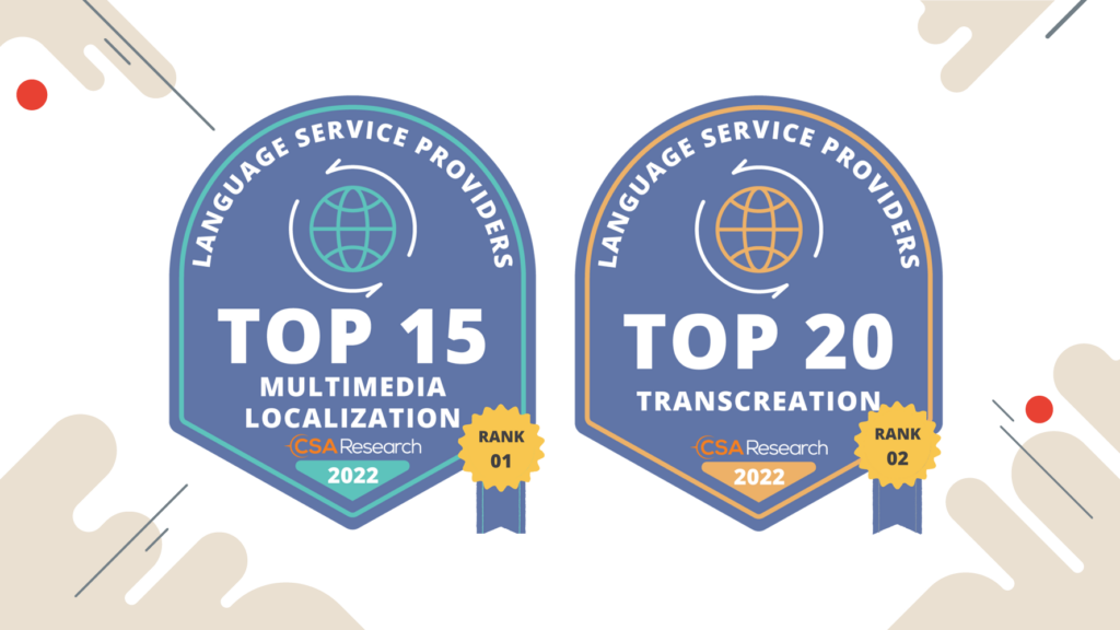 translate plus ranks within Global Top 3 LSPs for multimedia localisation and transcreation